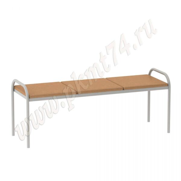 Банкетка мягкая на металлокаркасе из круглой трубы МТ 05-5 к-з Песочный