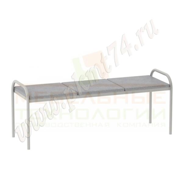 Банкетка мягкая на металлокаркасе из круглой трубы МТ 05-5 к-з Серый Банкетка мягкая на металлокаркасе из круглой трубы МТ 05-5 к-з Серый