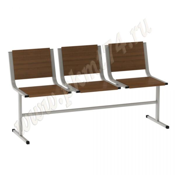 Блок из трёх кресел МТ 05-11 Орех Экко Блок из трёх кресел МТ 05-11 Орех Экко