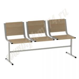 Блок кресел трехместный Лагуна МТ 05-11 Клён