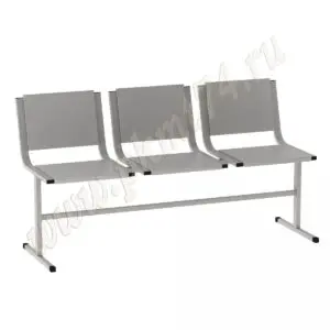 Блок кресел трехместный Лагуна МТ 05-11 Серый Блок кресел трехместный Лагуна МТ 05-11 Серый