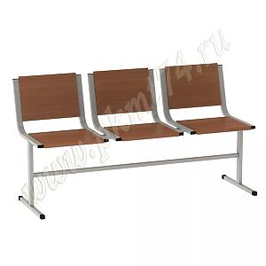 Блок кресел трехместный Лагуна МТ 05-11 Вишня Оксфорд