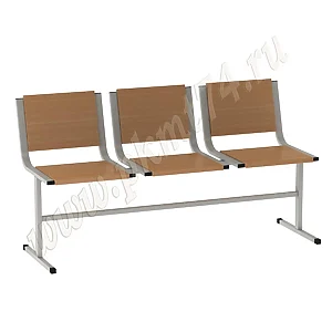 Блок кресел трехместный Лагуна МТ 05-11 Бук Бавария светлый Блок кресел трехместный Лагуна МТ 05-11 Бук Бавария светлый