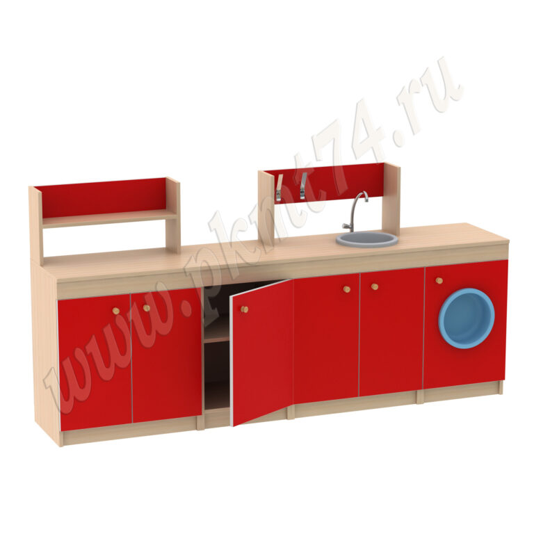 Детская игровая Кухня МТ 17-27 Дуб Молочный-Красный