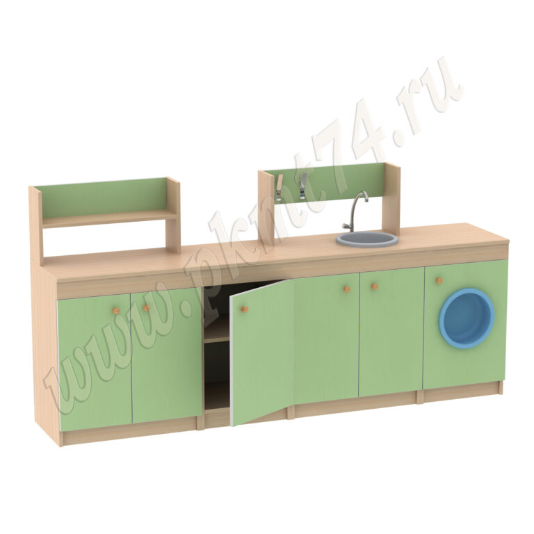 Детская игровая Кухня МТ 17-27 Дуб Молочный-Салатовый