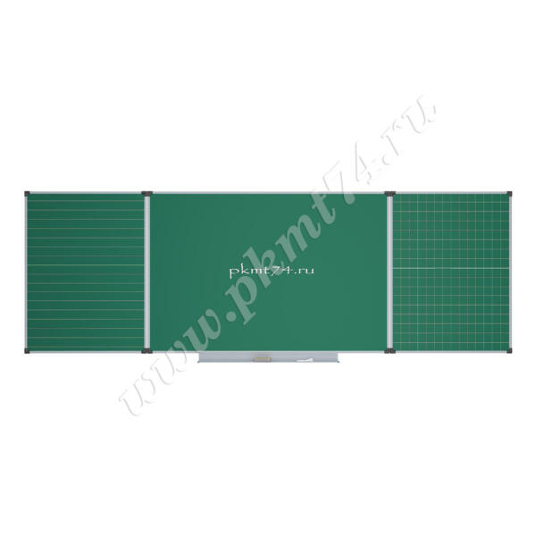 Доска школьная трех элементная зеленая клетка - линейка