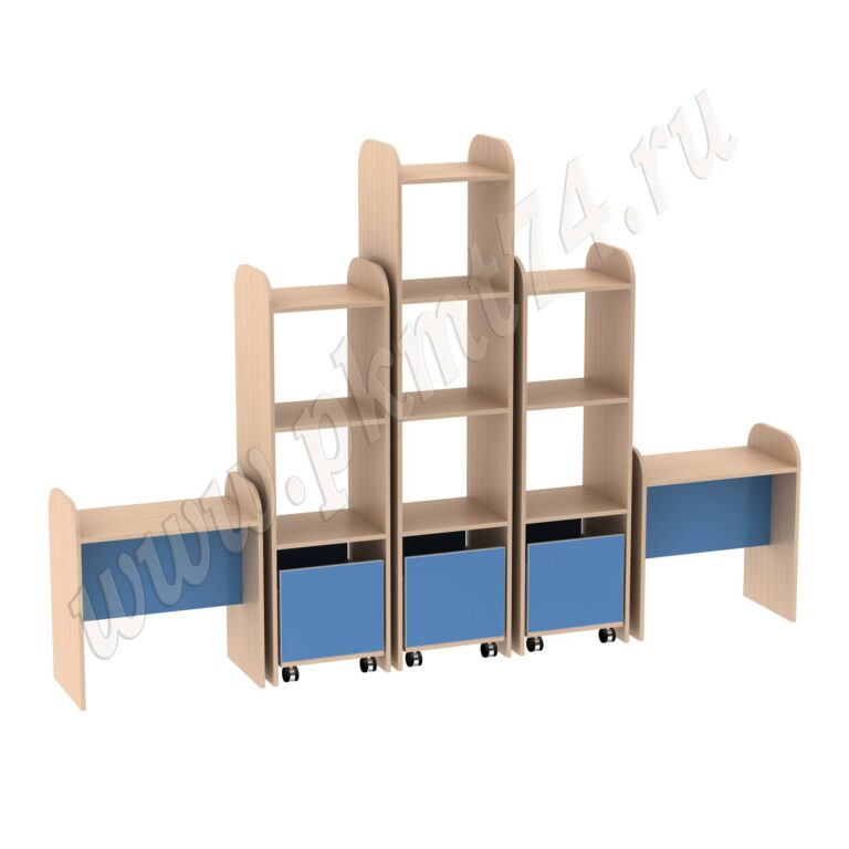 Игровая Горка модульная МТ 17-57 Дуб Молочный-Голубой