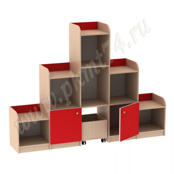 Игровая Горка с ящиком для игрушек МТ 17-23 Дуб Молочный-Красный