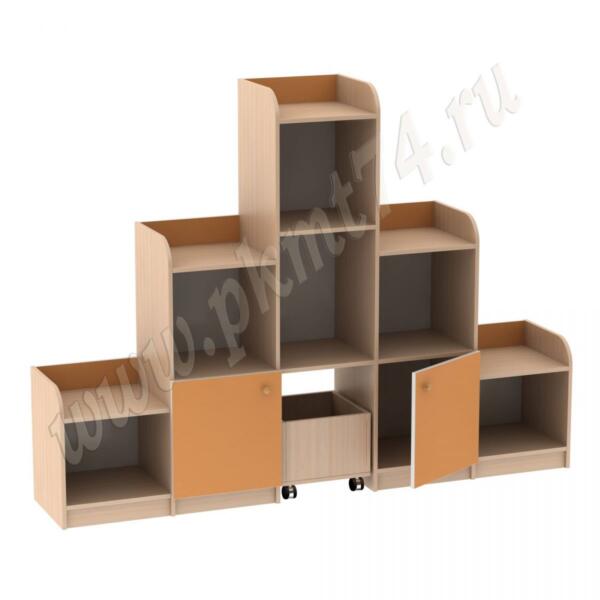 Игровая Горка с ящиком для игрушек МТ 17-23 Дуб Молочный-Оранжевый