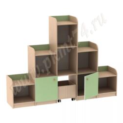 Игровая Горка с ящиком для игрушек МТ 17-23 Дуб Молочный-Салатовый