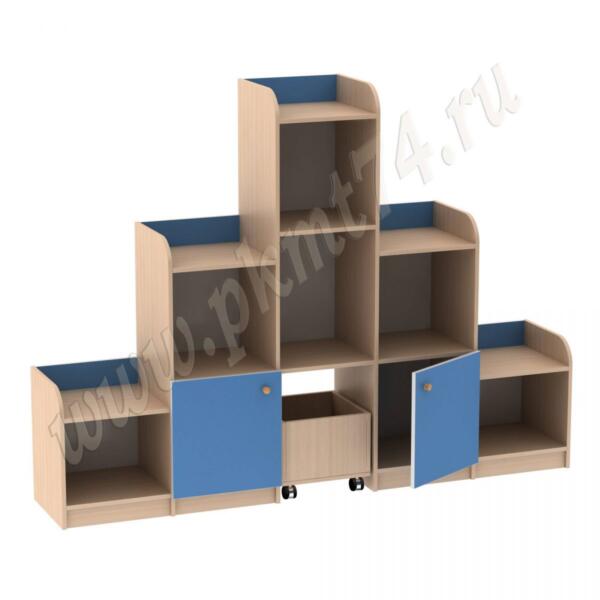 Игровая Горка с ящиком для игрушек МТ 17-23 Дуб Молочный-Голубой