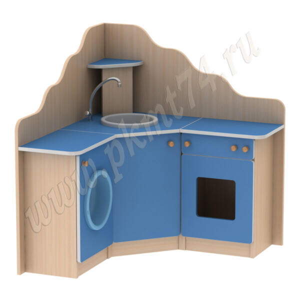 Игровая мебель Угловая кухня МТ 17-40 Дуб Молочный-Голубой Игровая мебель Угловая кухня МТ 17-40 Дуб Молочный-Голубой