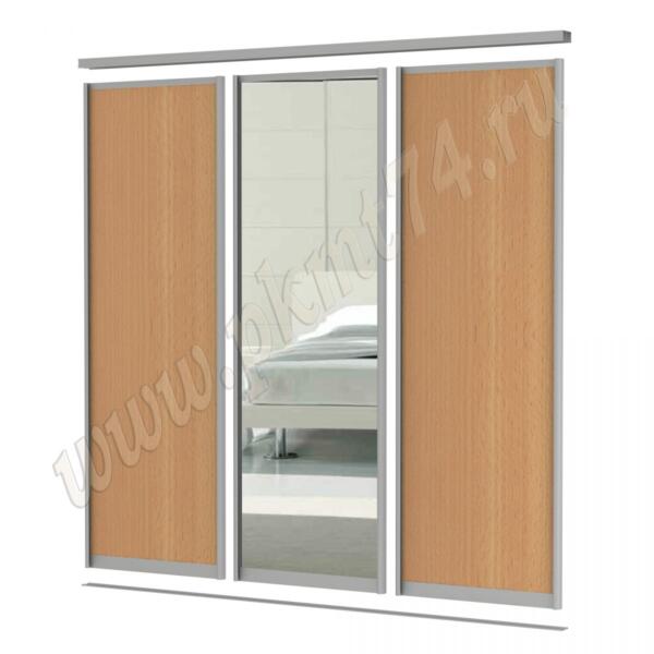 Комплект дверей купе с комбинированным наполнением МТ 101-5 Бук Бавария светлый