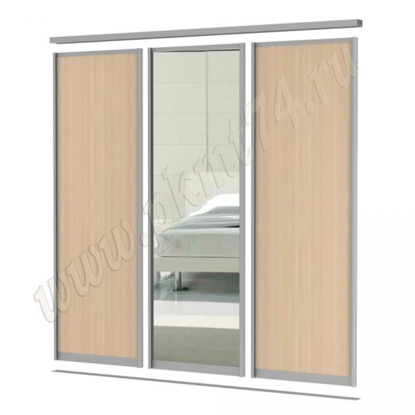 Комплект дверей купе с комбинированным наполнением МТ 101-5 Дуб Молочный