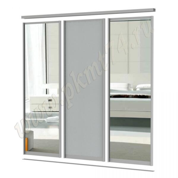 Комплект из двух зеркальных дверей и одной ЛДСП МТ 101-6 Серый