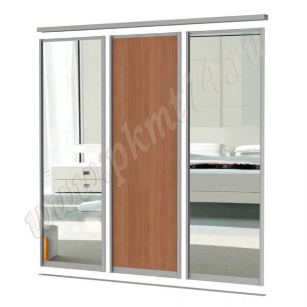 Комплект из двух зеркальных дверей и одной ЛДСП МТ 101-6 Вишня