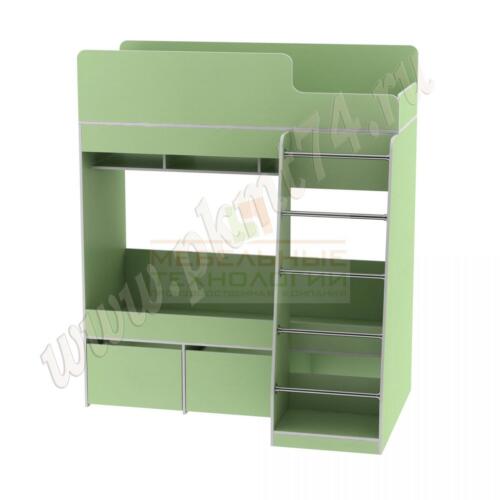 Кровать двухъярусная детская с лестницей МТ 16-18 Салатовый Кровать двухъярусная детская с лестницей МТ 16-18 Салатовый