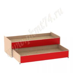 Кровать с двумя ярусами МТ 17-109 Дуб Молочный-Красный