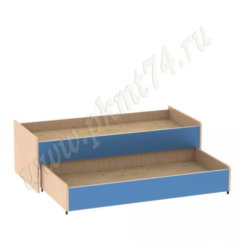 Кровать с двумя ярусами МТ 17-109 Дуб Молочный - Голубой Кровать с двумя ярусами МТ 17-109 Дуб Молочный - Голубой