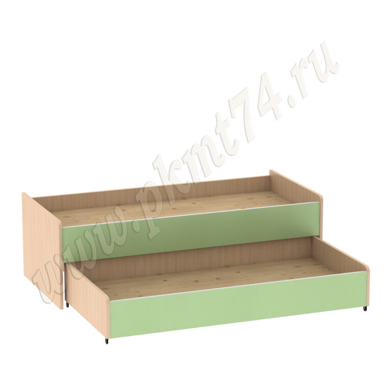Кровать с двумя ярусами МТ 17-109 Дуб Молочный-Салатовый