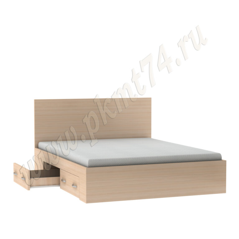 Кровать с ящиками в спальню МТ 28-3 Молочный