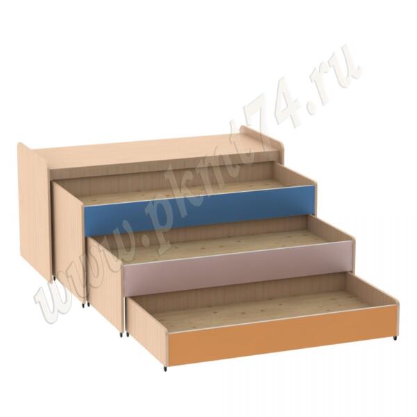 Кровать тумбовая - Дуб Молочный МТ 17-34 Мол-Оранж-Ирис-Голубой