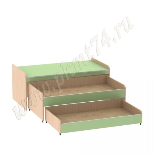 Кровать тумбовая с двумя ярусами МТ 17-110 Мол-Салатовый Кровать тумбовая с двумя ярусами МТ 17-110 Мол-Салатовый