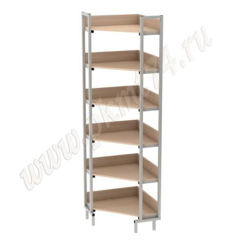 Стеллаж угловой библиотечный МТ 03-4 дуб Молочный Стеллаж угловой библиотечный МТ 03-4 дуб Молочный