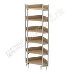 Стеллаж угловой библиотечный МТ 03-4 Клён