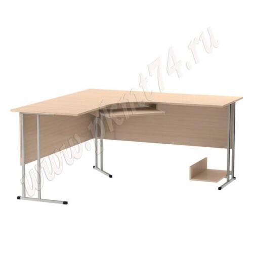 Стол компьютерный угловой на металлокаркасе МТ 07-10 дуб Молочный