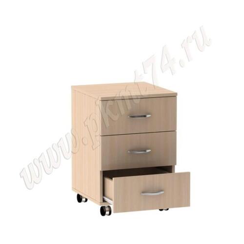 Тумба на колёсах с тремя выкатываемыми ящиками 09-10 дуб Молочный