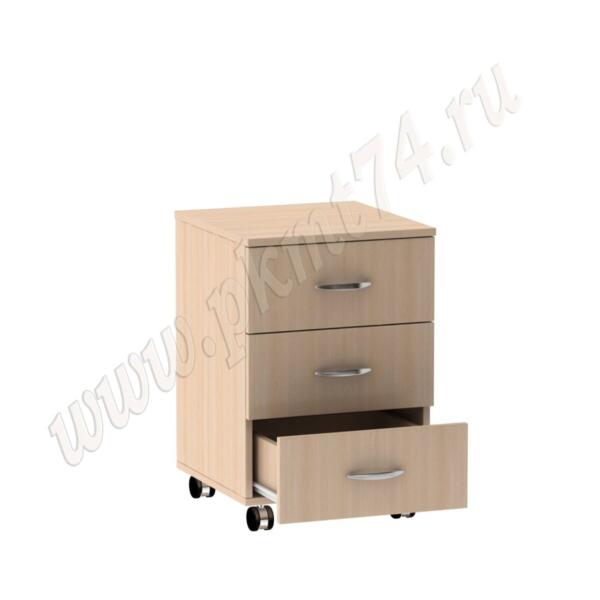 Тумба на колёсах с тремя выкатываемыми ящиками 09-10 дуб Молочный