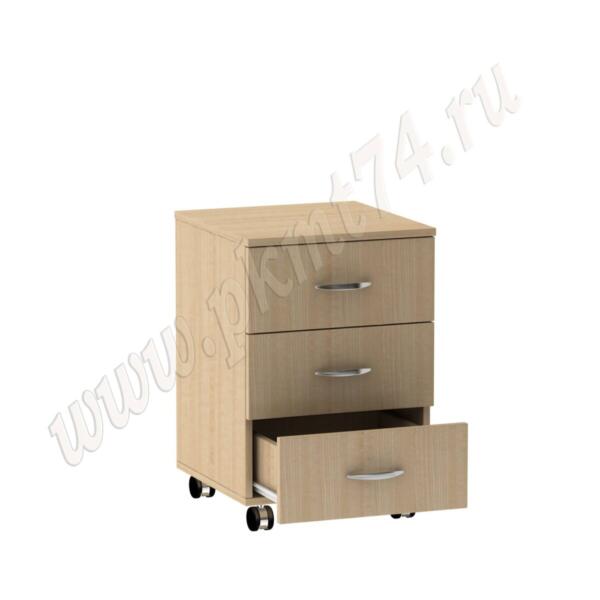 Тумба на колёсах с тремя выкатываемыми ящиками МТ 09-10 Клён