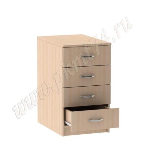 Тумба стационарная с четырьмя ящиками МТ 09-11 дуб Молочный
