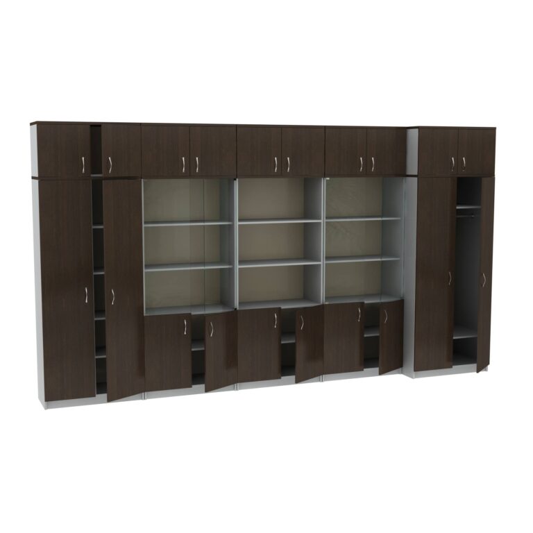 Набор шкафов для офиса МТ 14-34-12 Алюминий-Венге Набор шкафов для офиса МТ 14-34-12 Алюминий-Венге