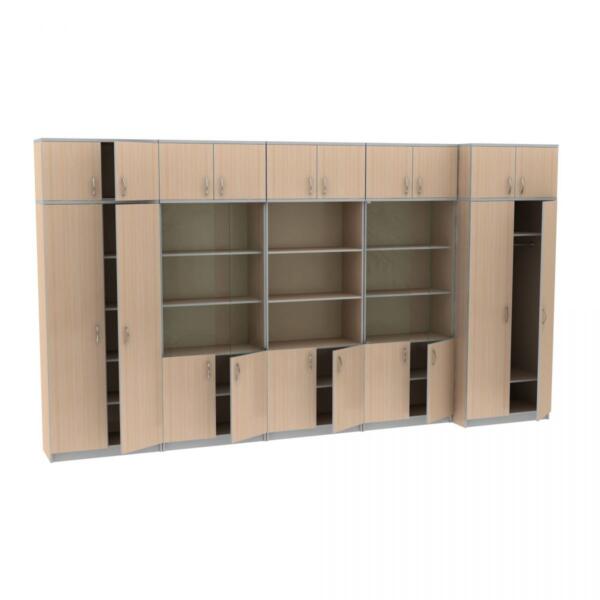 Набор шкафов для офиса МТ 14-34-12 Молочный-Алюминий