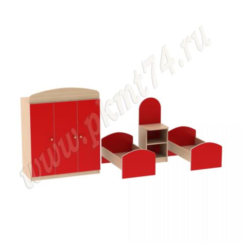 Спальная комната для кукол МТ 17-106 Дуб Молочный - Красный Спальная комната для кукол МТ 17-106 Дуб Молочный - Красный