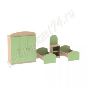 Спальная комната для кукол МТ 17-106 Дуб Молочный-Салатовый Спальная комната для кукол МТ 17-106 Дуб Молочный-Салатовый