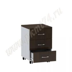 Тумба на колёсах для офиса МТ 09-10 Алюминий-Венге Тумба на колёсах для офиса МТ 09-10 Алюминий-Венге