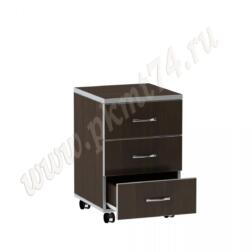 Тумба на колёсах для офиса МТ 09-10 Венге-Алюминий Тумба на колёсах для офиса МТ 09-10 Венге-Алюминий