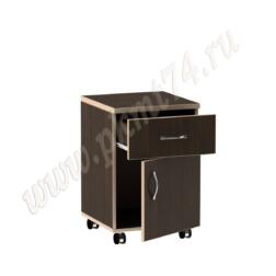 Тумба на колесах с выкатываемым ящиком и дверкой МТ 09-12 Венге-Молочный