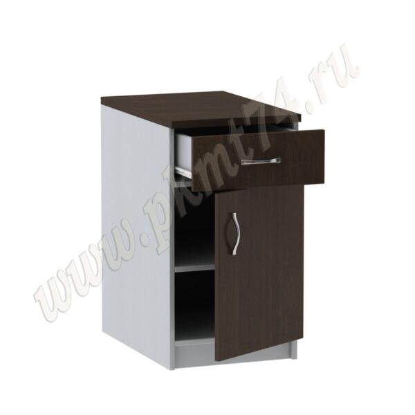 Тумба стационарная офисная с ящиком МТ 09-5 Алюминий-Венге