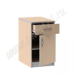 Тумба стационарная офисная с ящиком МТ 09-5 Молочный-Алюминий