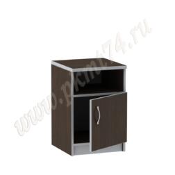 Тумба с нишей и дверкой для офиса МТ 09-6 Венге-Алюминий