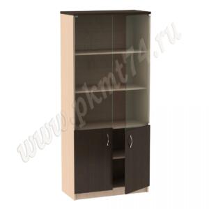 Шкаф для документов со стеклянными фасадами МТ 14-4 Молочный-Венге Шкаф для документов со стеклянными фасадами МТ 14-4 Молочный-Венге