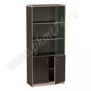 Шкаф для документов со стеклянными фасадами МТ 14-4 Венге-Молочный Шкаф для документов со стеклянными фасадами МТ 14-4 Венге-Молочный