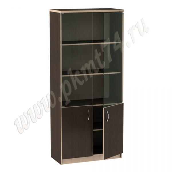 Шкаф для документов со стеклянными фасадами МТ 14-4 Венге-Молочный