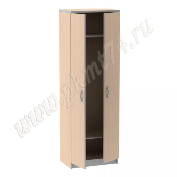 Шкаф для одежды в офис с выкатной штангой МТ 14-6 Молочный-Алюминий