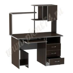 Стол компьютерный с полками МТ 07-11 Венге-Алюминий Стол компьютерный с полками МТ 07-11 Венге-Алюминий