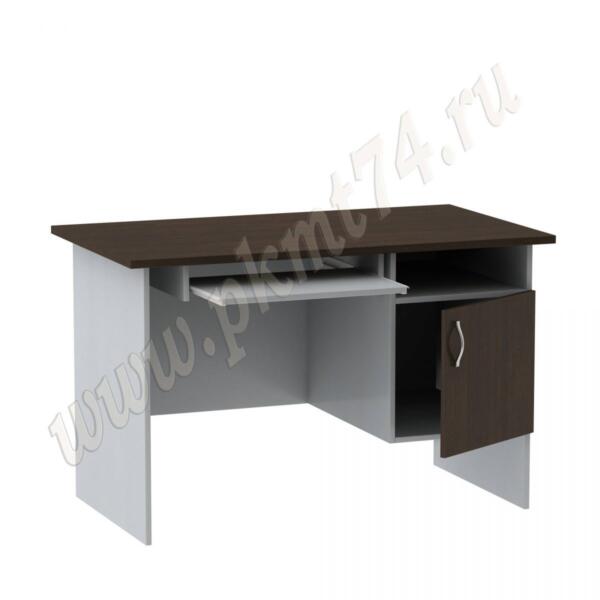 Стол компьютерный для офиса с тумбой МТ 07-2 Алюминий-Венге